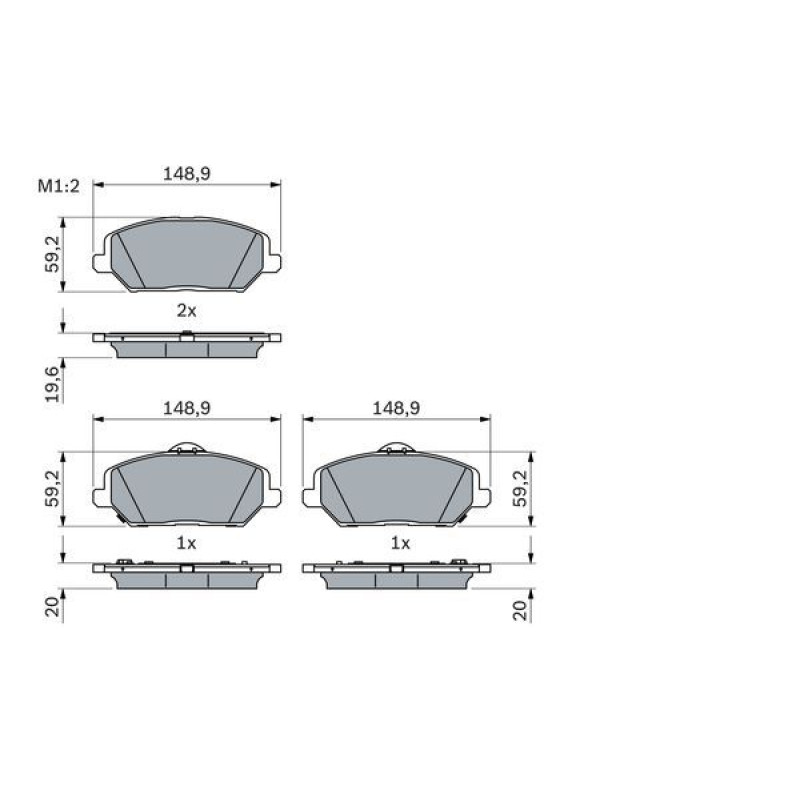 Комплект тормозных колодок BOSCH